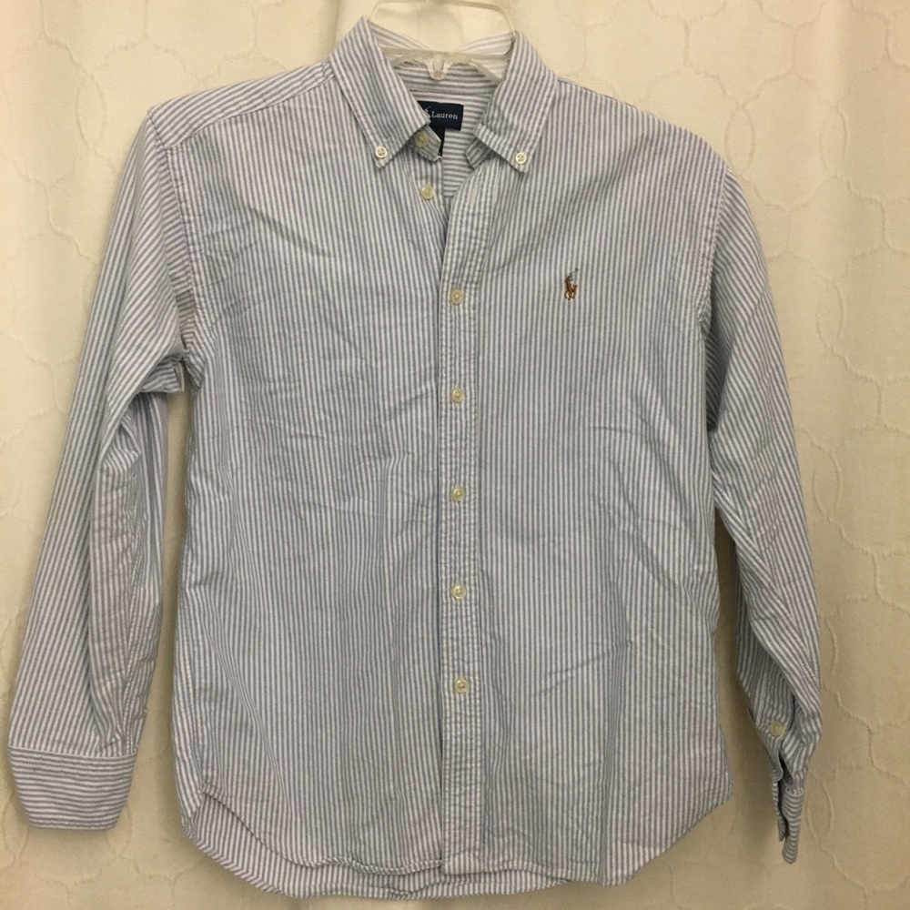 Blue/white stripe button down oxford